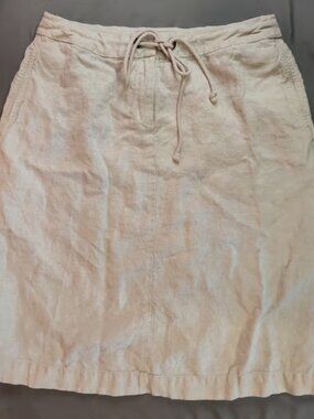 Women's Orvis 100% Linen Skirt 12 Beige